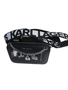 KARL LAGERFELD Black Crossbody Charm Camera Bag
